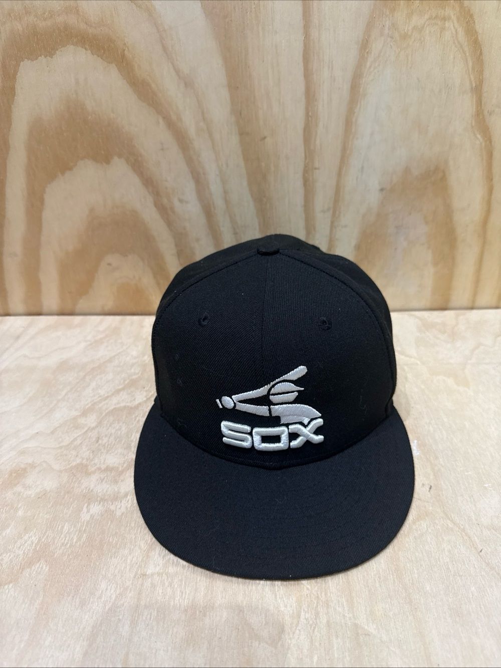 New Era Chicago White Sox Hat Cap Black Grey Retro Adult Fitted Size 7 3/8